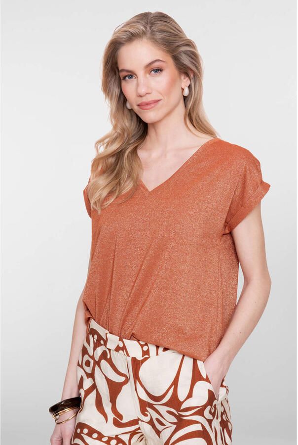 Geisha T-shirt met glitter oranje - Foto 3