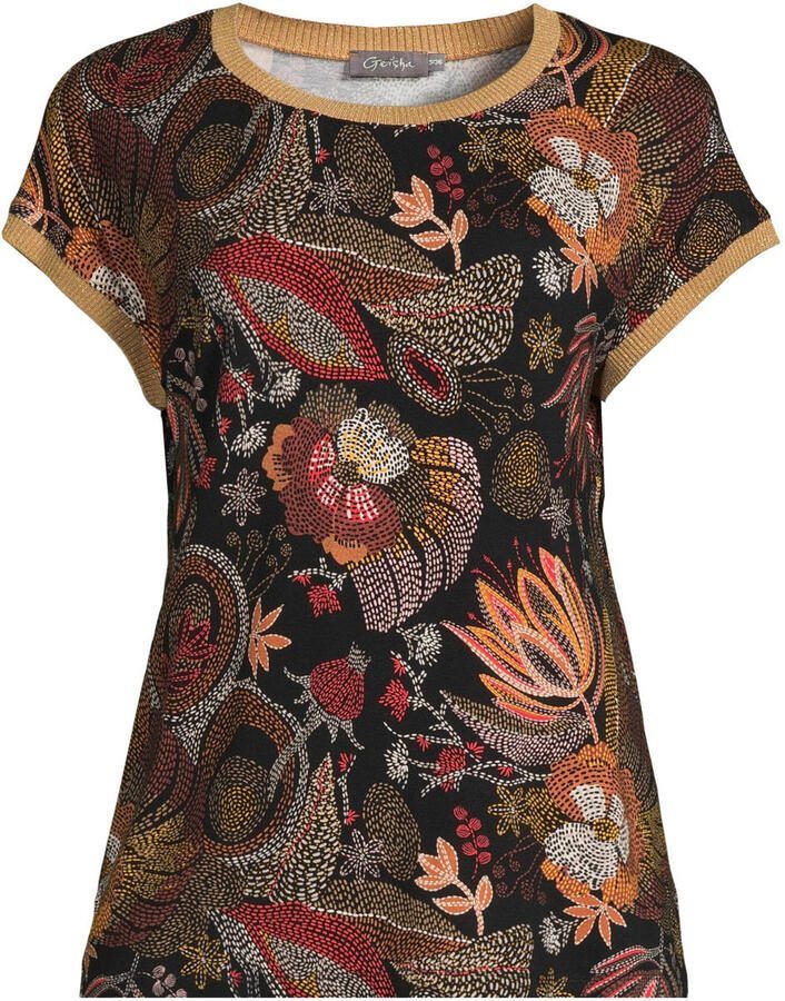 Geisha T-shirt met glitter zwart - Foto 2