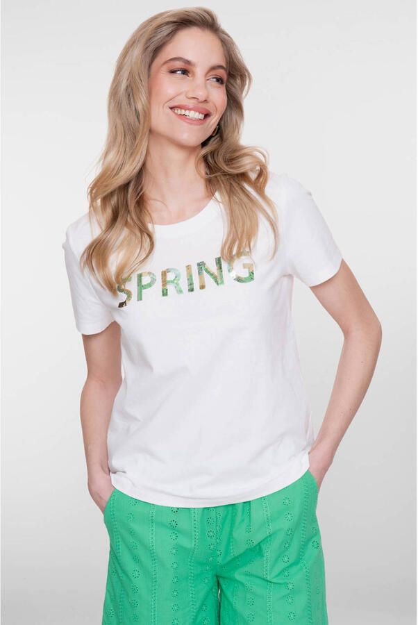 Geisha T-shirt met pailletten wit - Foto 3