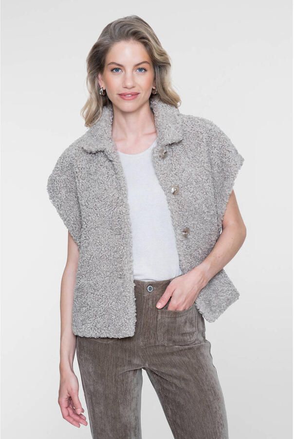 Geisha teddy gilet lichtgrijs