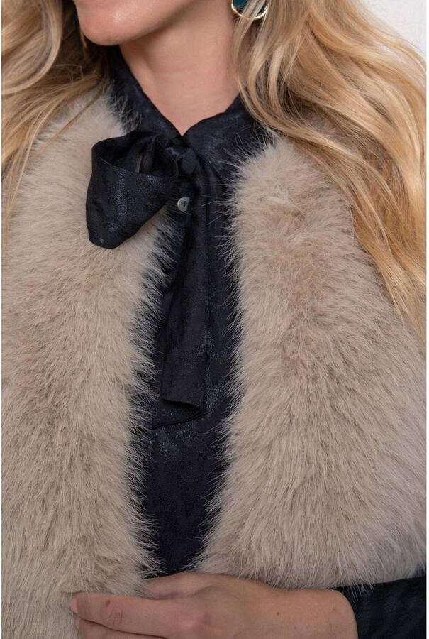 Geisha teddy gilet taupe