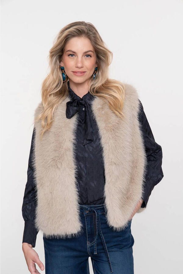 Geisha teddy gilet taupe - Foto 2
