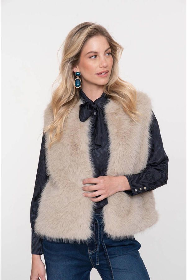 Geisha teddy gilet taupe - Foto 3