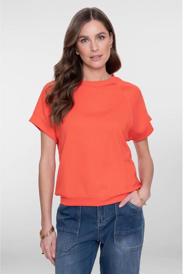Geisha top koraalrood