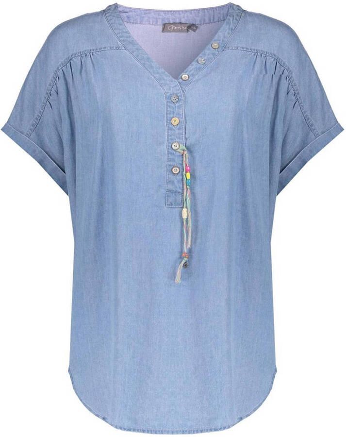 Geisha top light blue denim