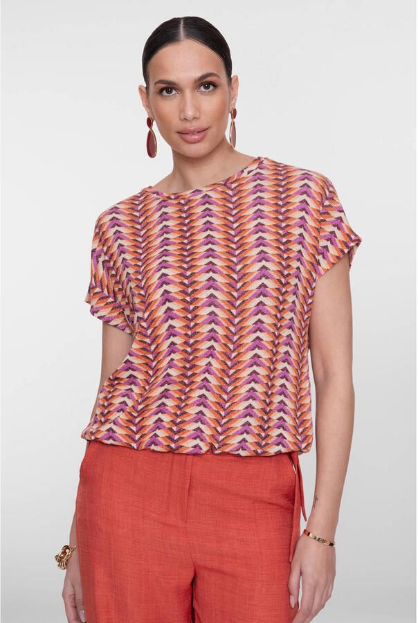 Geisha top oranje gebreid