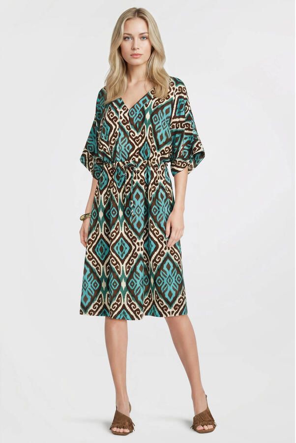 Geisha viscose zomerjurk blauw