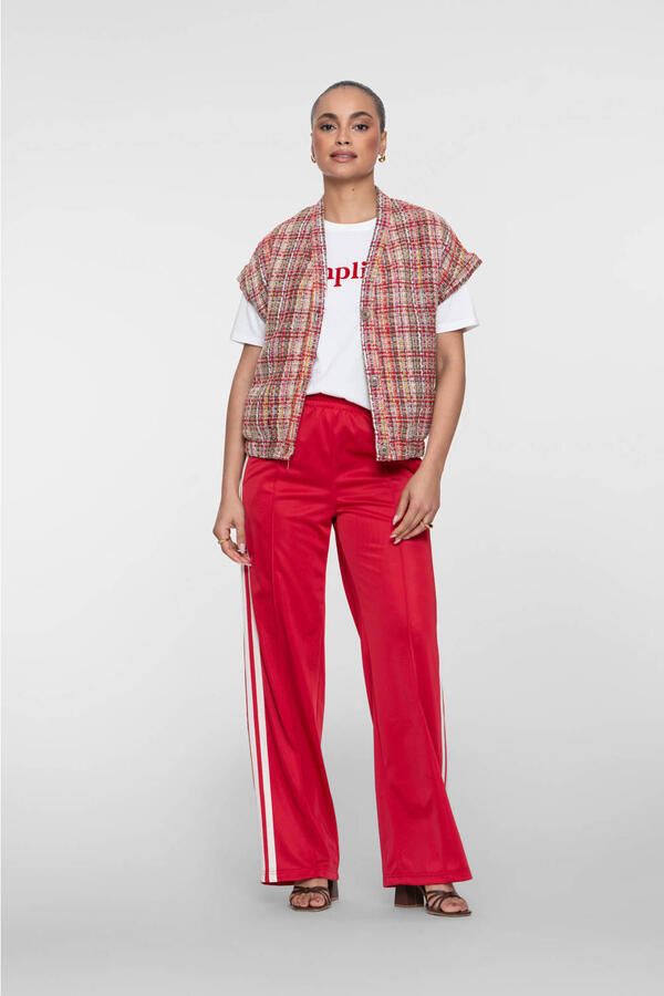 Geisha wide leg regular waist broek rood