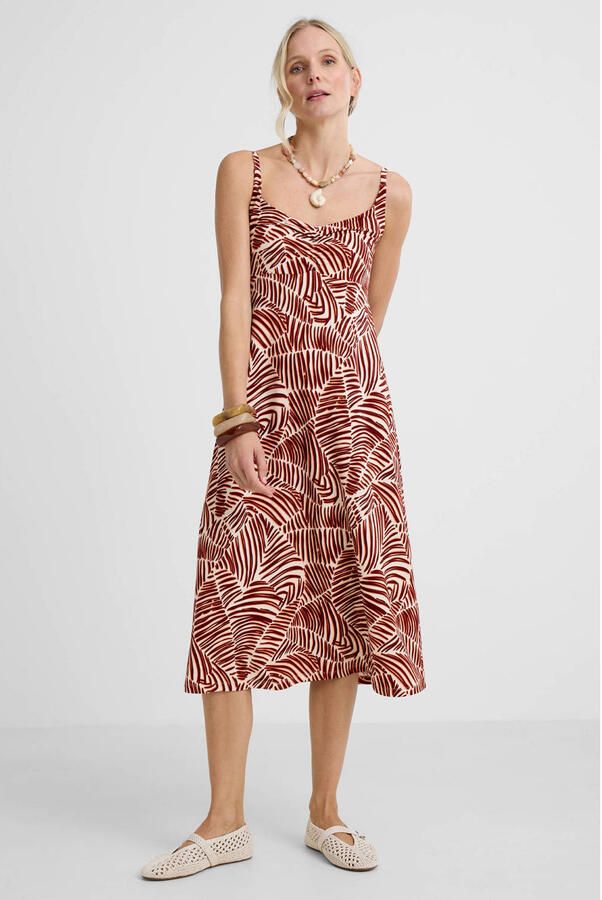 Geisha zomerjurk bruin