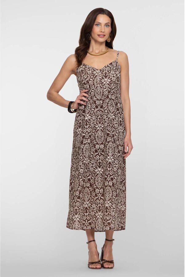 Geisha zomerjurk bruin