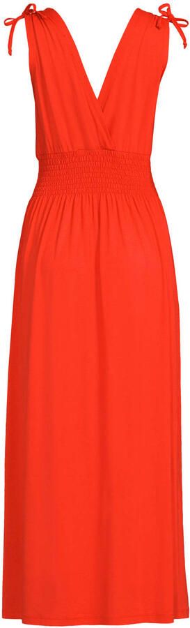 Geisha zomerjurk met rijgdetail oranje - Foto 3
