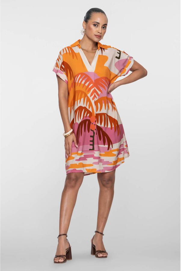 Geisha zomerjurk oranje