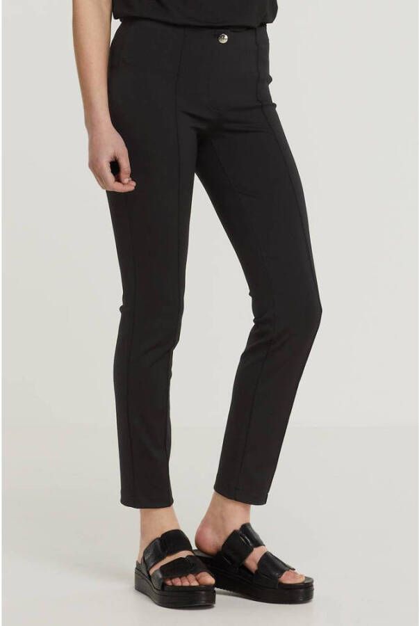 Gerry Weber Edition Slim fit stretchbroek met persplooien