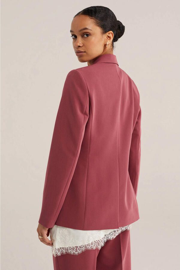 WE Fashion getailleerde blazer met split oudroze - Foto 2