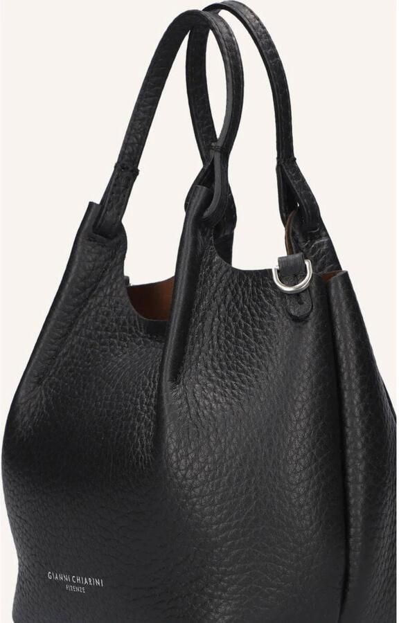 Gianni Chiarini Gestructureerde Leren Zwarte Schoudertas Black Dames - Foto 3