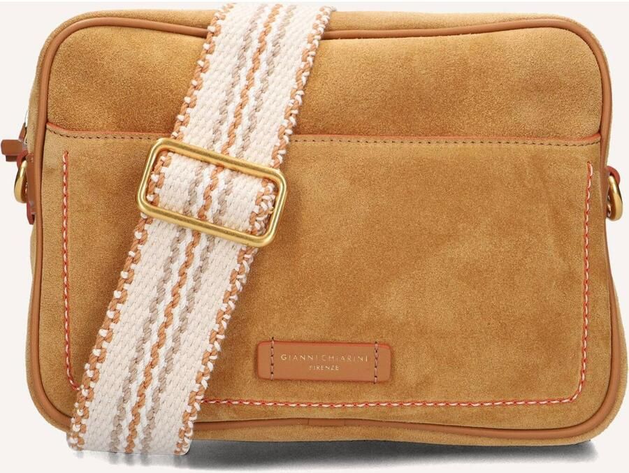 Gianni Chiarini Camel Suede Nina Clutch Brown Dames