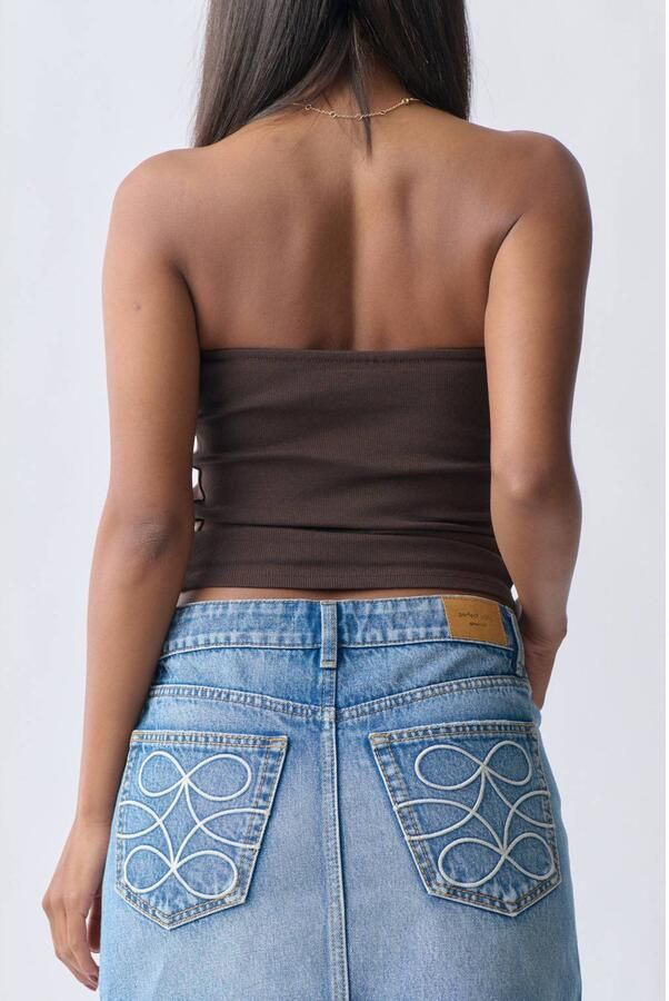 Gina Tricot denim spijkerrok medium blue denim