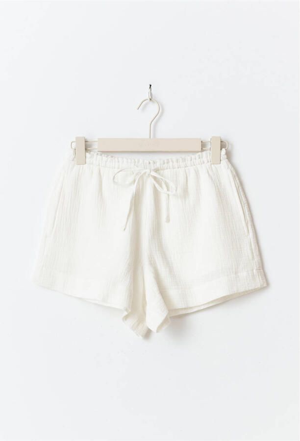 Gina Tricot Flared korte broek met structuurmotief model 'Gauze'