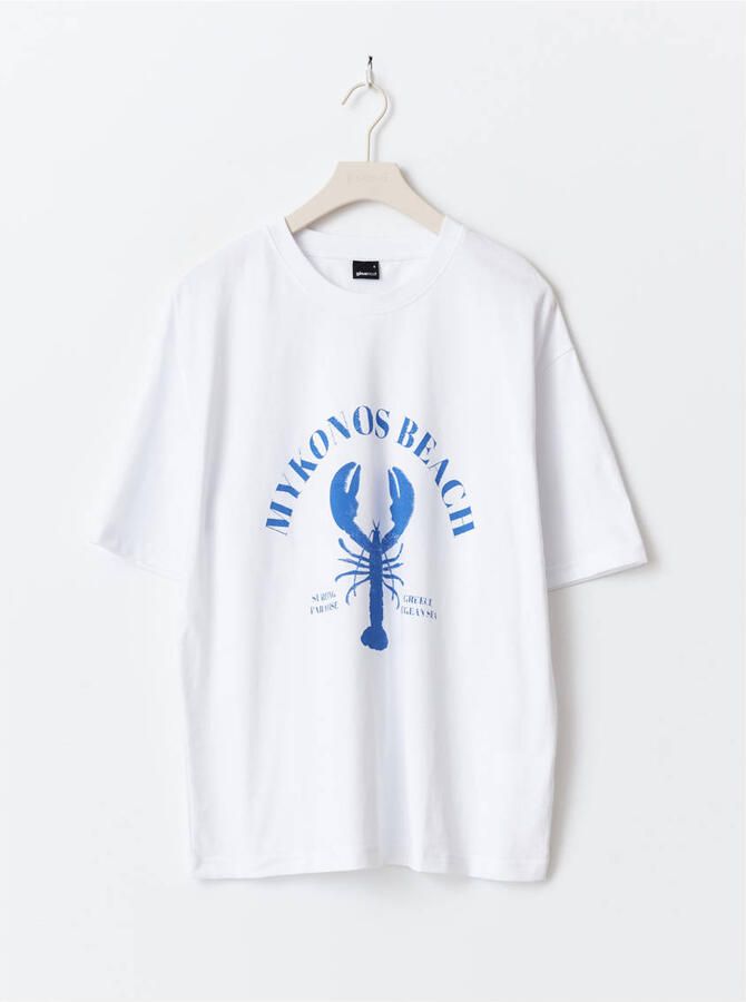 Gina Tricot Oversized T-shirt met motiefprint en ronde hals - Foto 2