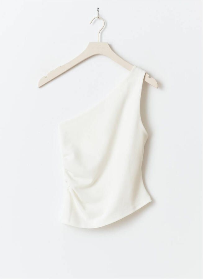 Gina Tricot One shoulder-top met plooien