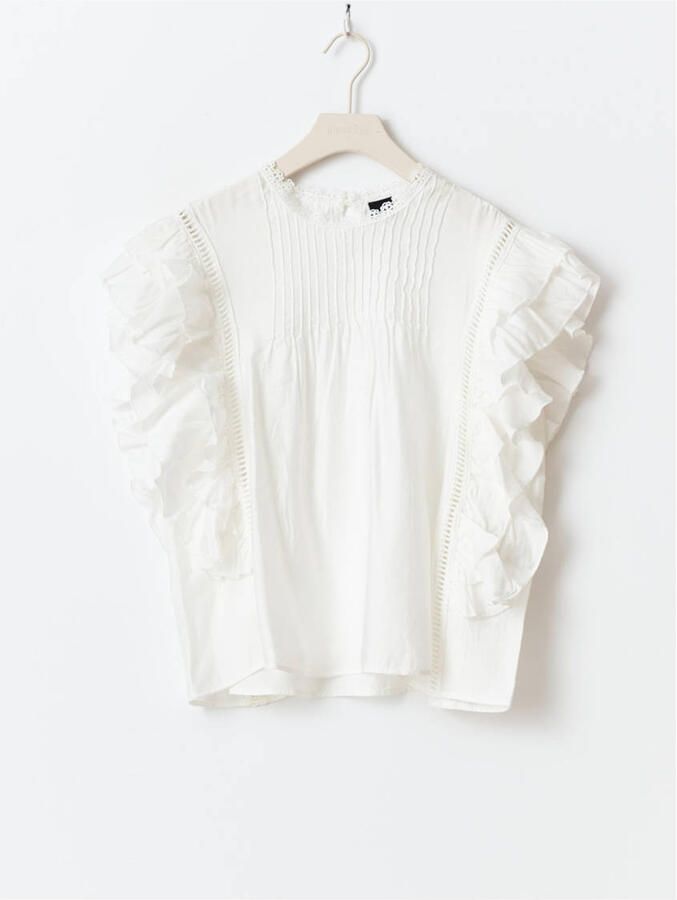 Gina Tricot Blouseshirt met volantmouwen