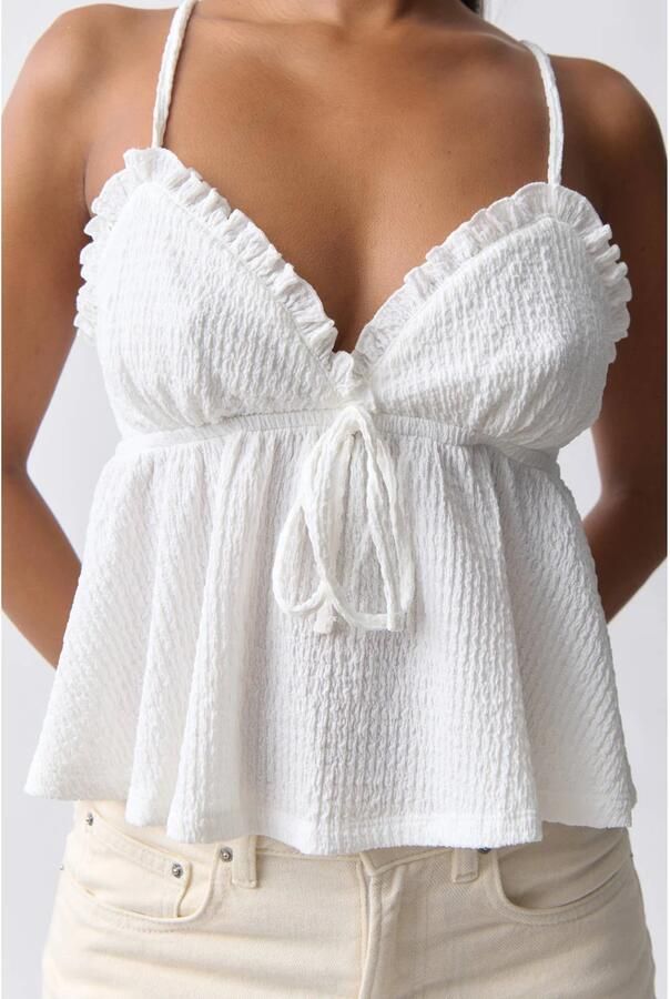 Gina Tricot Top met bandjes en V-hals