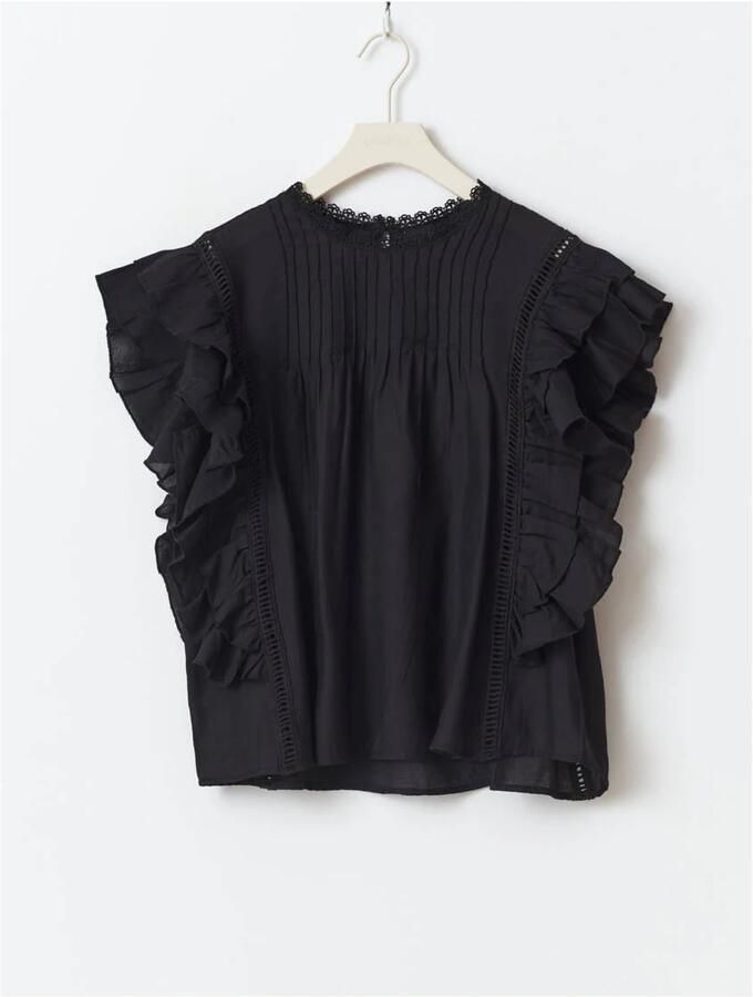 Gina Tricot Blouseshirt met volantmouwen