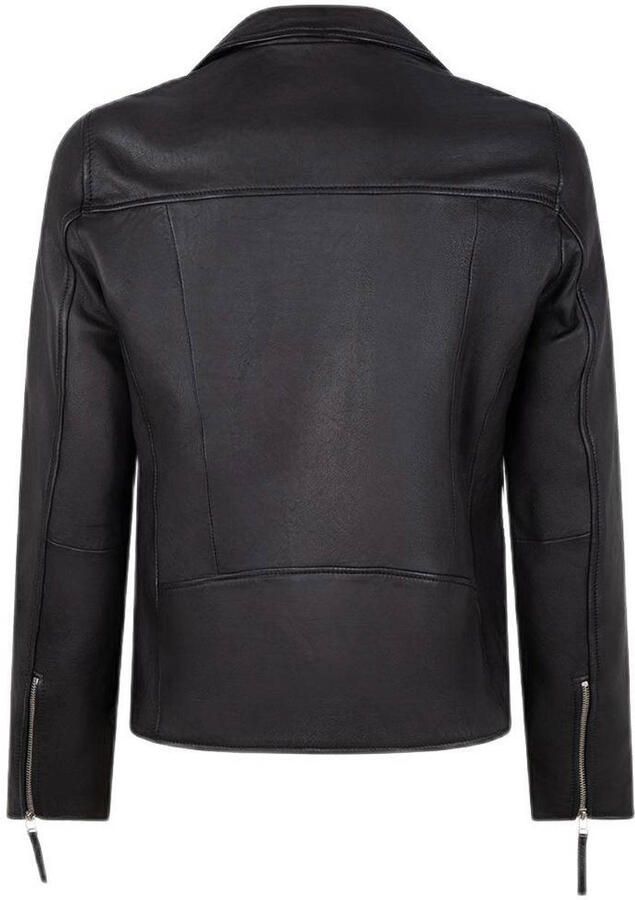 Goosecraft Stijlvolle Zwarte Leren Bikerjas Black Heren - Foto 4