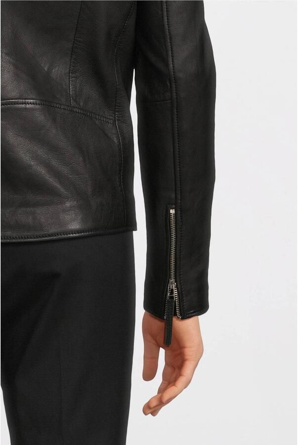 Goosecraft Stijlvolle Zwarte Leren Bikerjas Black Heren