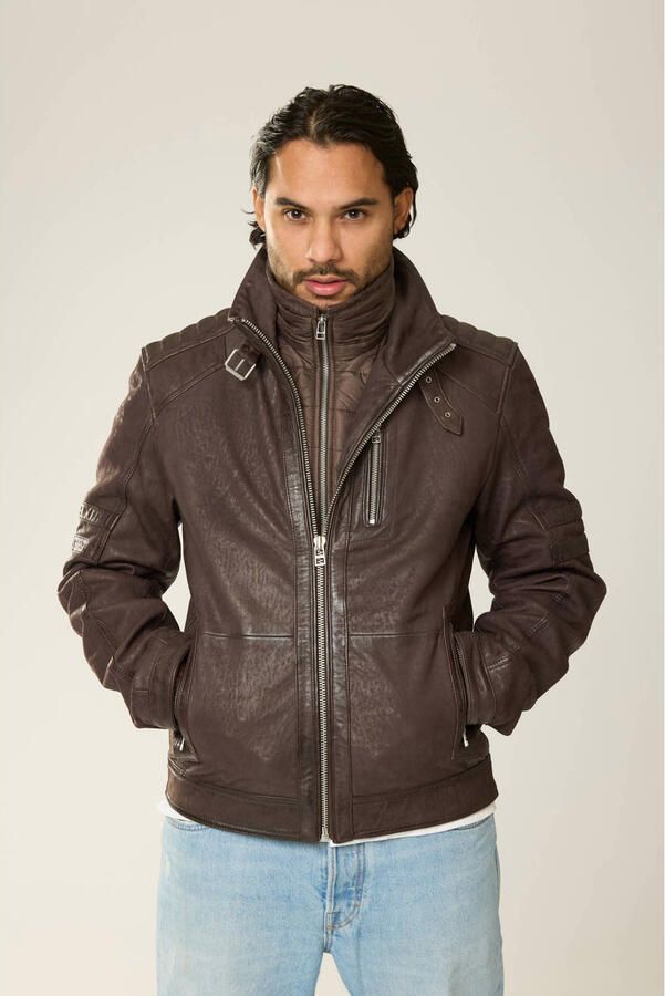 Goosecraft leren jas bruin - Foto 3
