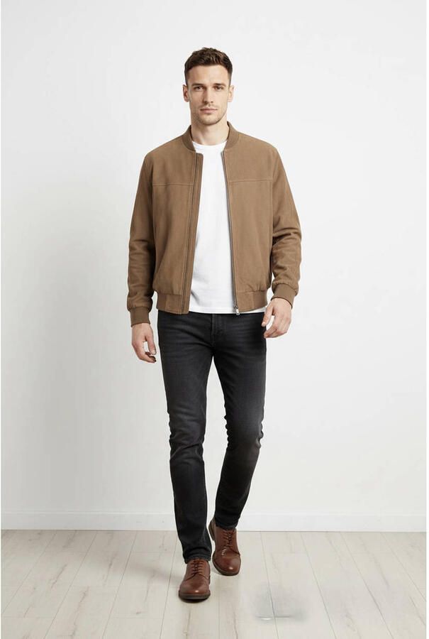 Goosecraft suede bomberjack lichtbruin - Foto 2