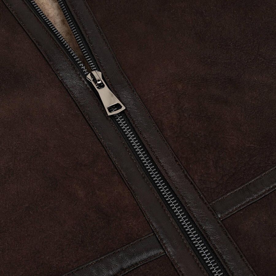 Goosecraft suede teddy jas bruin - Foto 2