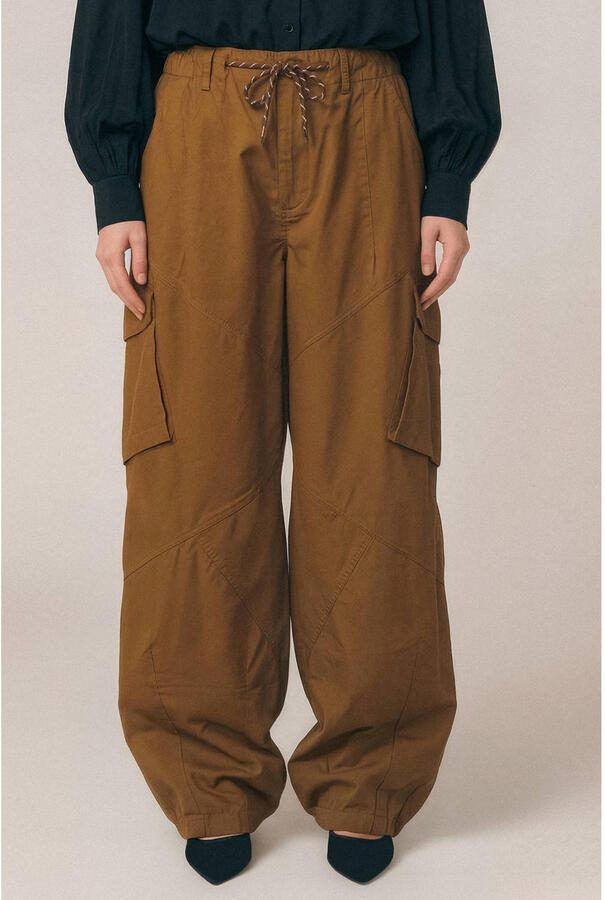 Gossia baggy regular waist casual broek bruin