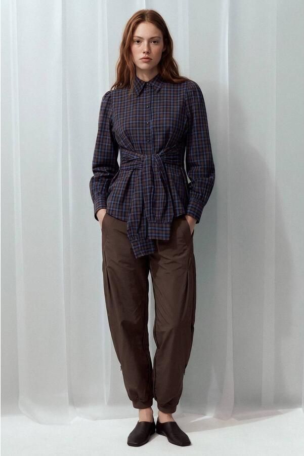 Gossia barrel high waist broek donkerbruin - Foto 2