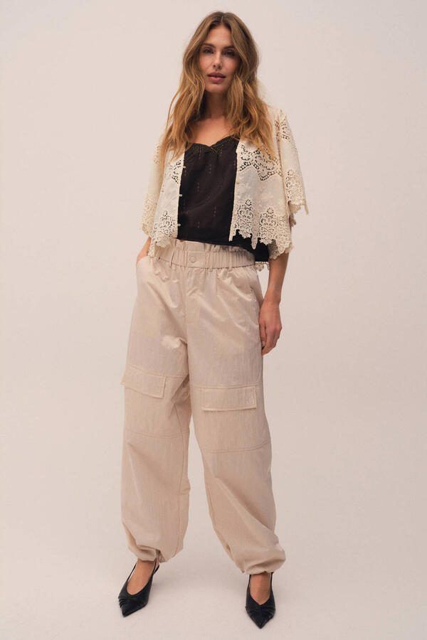 Gossia barrel regular waist broek beige