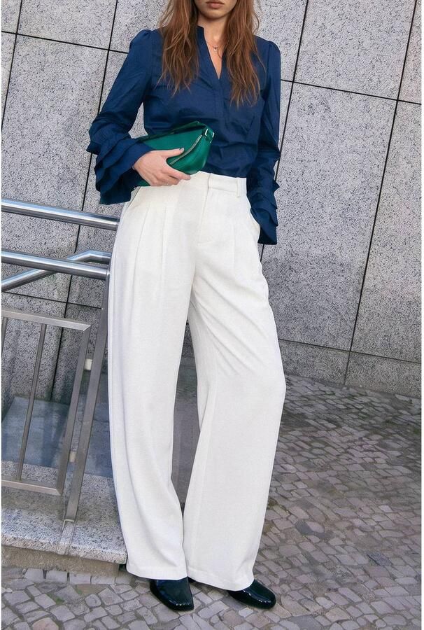 Gossia blouse met ruches donkerblauw - Foto 2