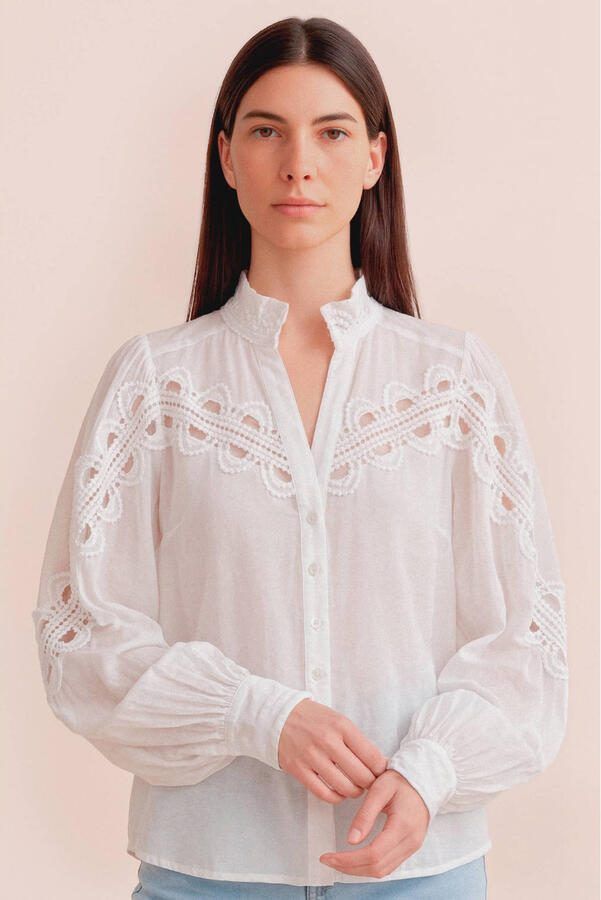 Gossia blouse wit broderie