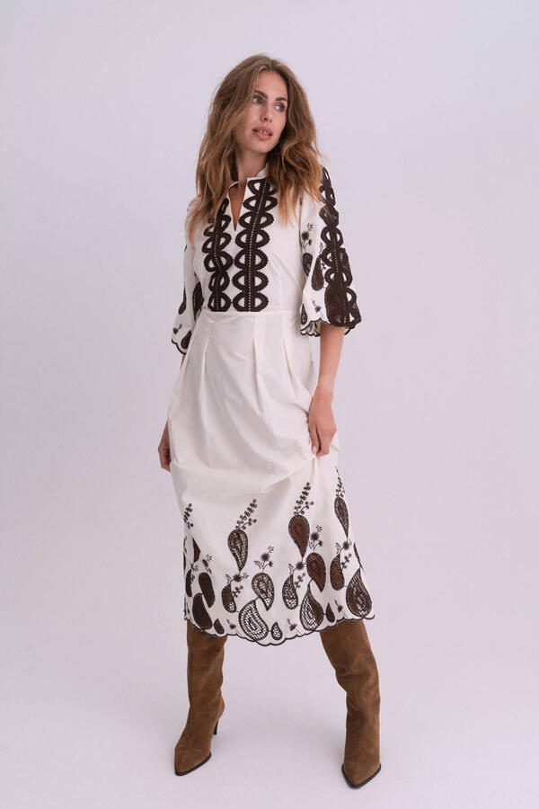 Gossia blousejurk broderie ecru
