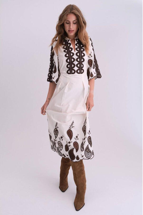 Gossia blousejurk broderie ecru - Foto 2
