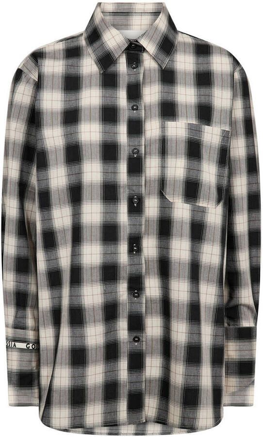 Gossia geruite blouse zwart