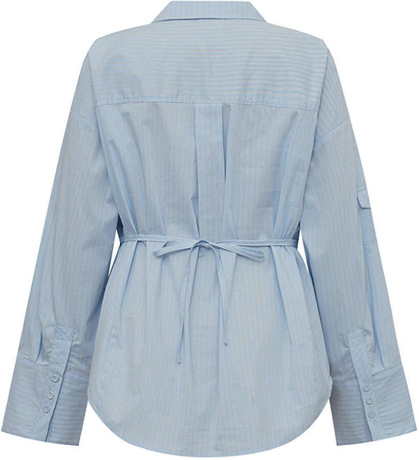 Gossia gestreepte blouse lichtblauw