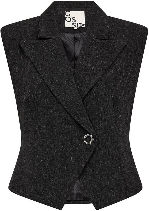 Gossia getailleerde blazer met linnen zwart