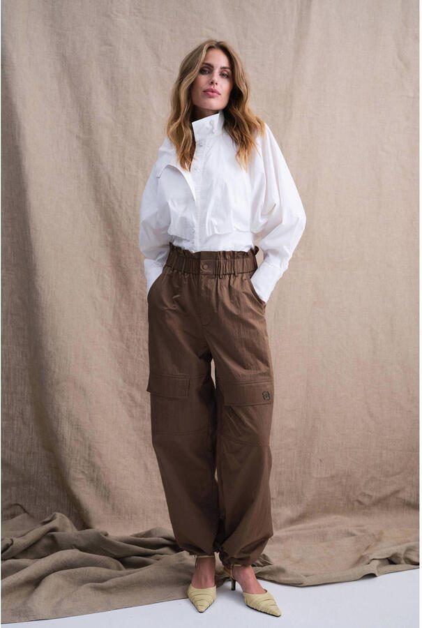 Gossia high waist broek bruin
