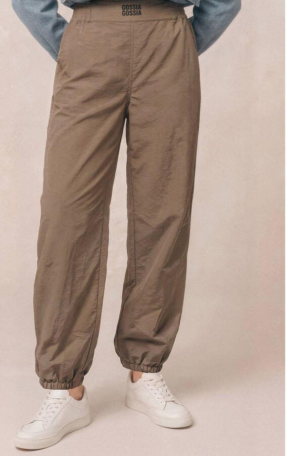 Gossia relaxed high waist casual broek bruin