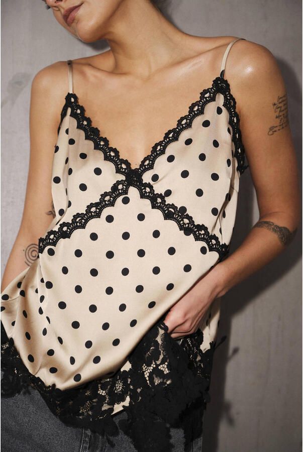 Gossia top met stippen beige - Foto 2