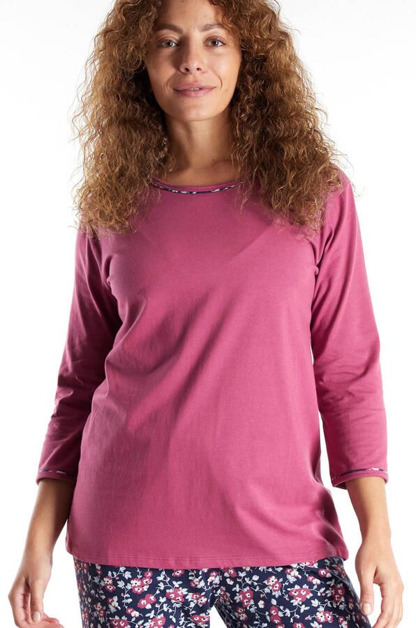 Götzburg pyjama Carolina fuchsia donkerblauw