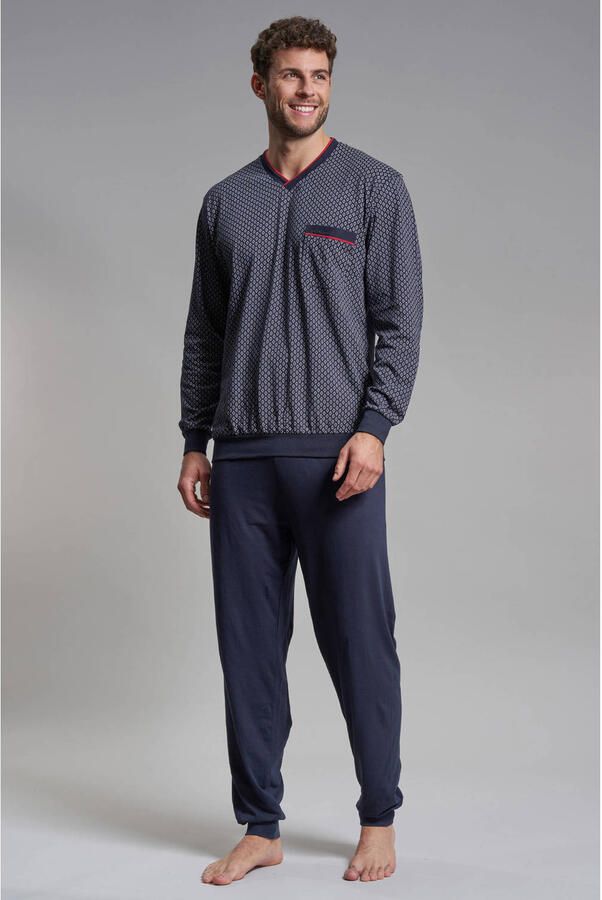 Götzburg pyjama donkerblauw rood wit - Foto 2