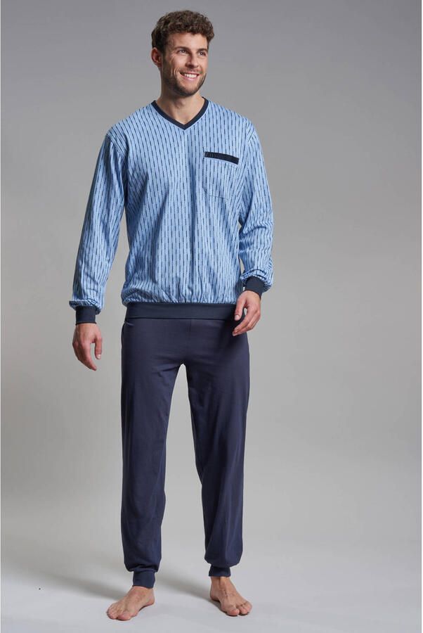 Götzburg pyjama lichtblauw donkerblauw - Foto 2