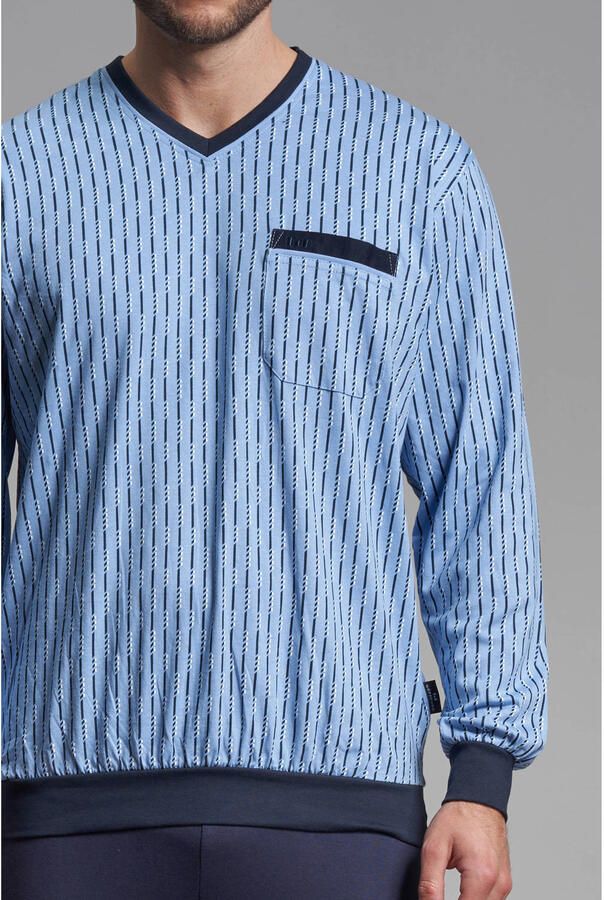 Götzburg pyjama lichtblauw donkerblauw