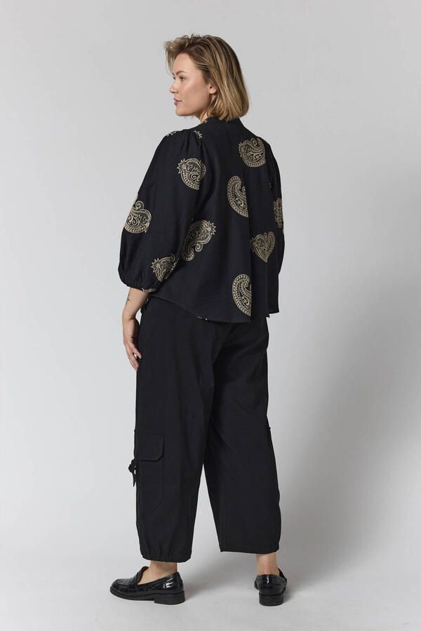 Gozzip blouse met paisley zwart - Foto 2